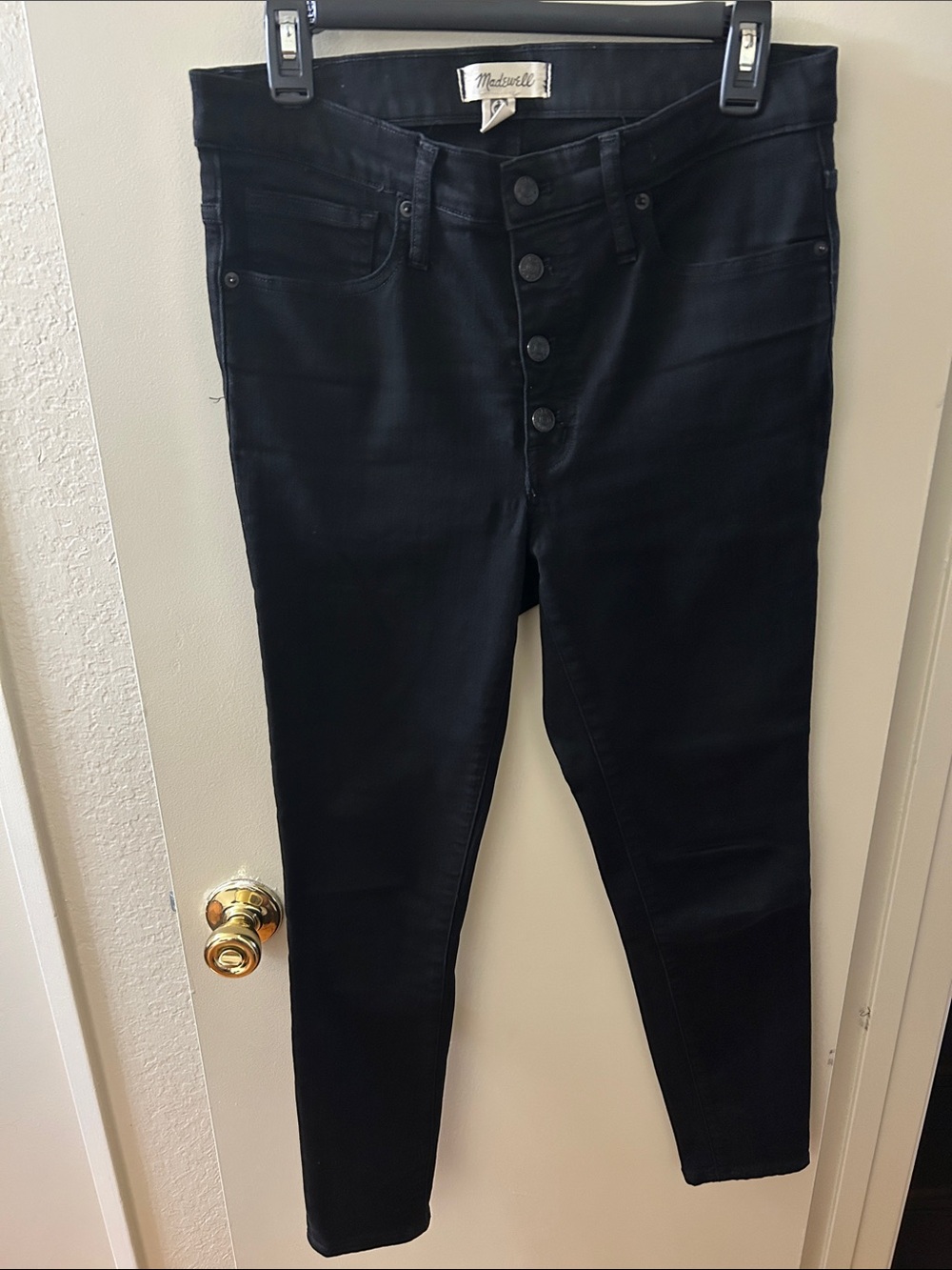 Madewell Black High-Rise Button-Fly Skinny Jeans